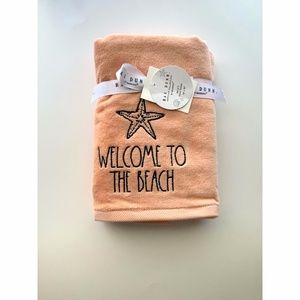 New RAE DUNN 🏝WELCOME TO THE BEACH🏝Peach Towels